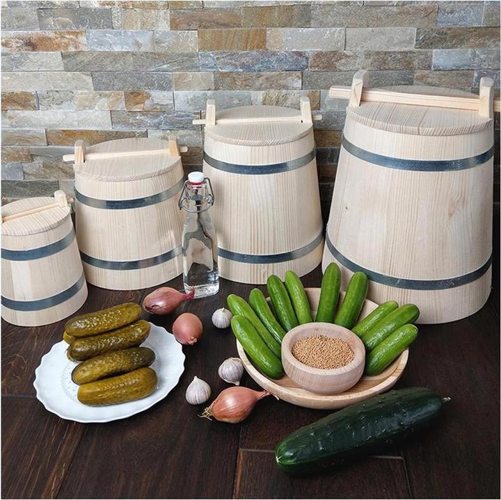 Image du produit Hauptner Pot à concombres en bois avec couvercle