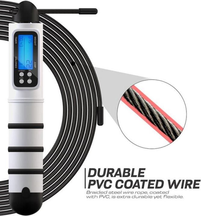 Produktbild Rdx Digitaler Kalorienverbrauch & Workout Zähler 3m10 Verstellbares Springseil (304 cm)