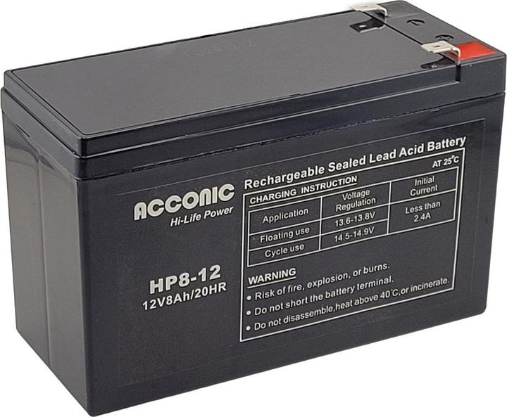 Acconic HP8-12 Hi-Life Power AGM 12V 8Ah Traktionsbatterie (12 V, 8 Ah)