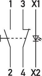 Actual product image Doepke DOEP RT 016-110L Pushbutton with LED 230VAC 16A 1S 1Ã