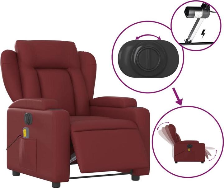 Immagine prodotto VidaXL Sedia da massaggio in similpelle rosso vino, colore: rosso vino, materiale