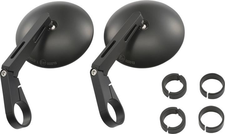 Daytona Satz von 2 Lenkerendenspiegeln aus ABS-Aluminium "D-Mirror-9", schwarz, lang