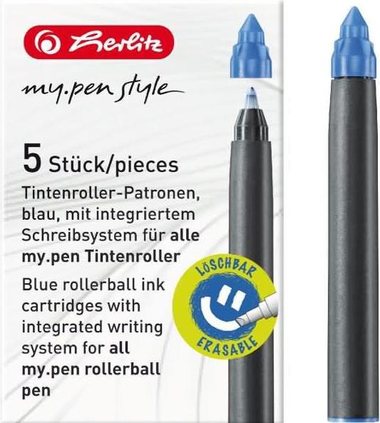 Actual product image Herlitz Rollerball cartridges my.pen, royal blue (ink cartridges, Blue)