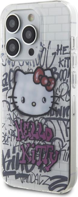 Actual product image Hello Kitty HKHCP13XHDGPHT iPhone 13 Pro Max 6.7" biały/white hardcase IML Kitty On Bricks Graffiti (Apple iPhone 13 Pro Max)