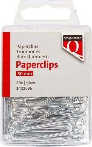 Immagine prodotto Quantore Büroklammer 50mm Silber, 100 Stk. (100 x)