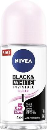 Actual product image NIVEA Invisibleack&White Antiperspirant W Bullet 48H (Roll-on, 50 ml)