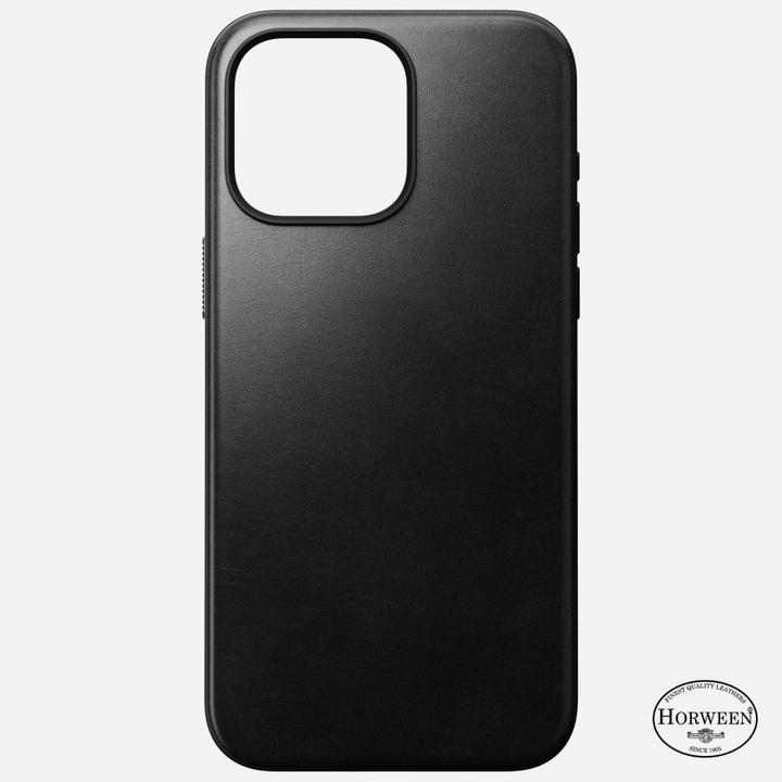 Actual product image Nomad Back Cover Modern Leather Horween iPhone 15 Pro Max Black (Apple iPhone 15 Pro Max)