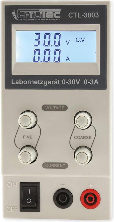 Produktbild Chilitec Regelbares Labornetzgerät CTL-3003, 0...30 V / 0...3 A, LCD