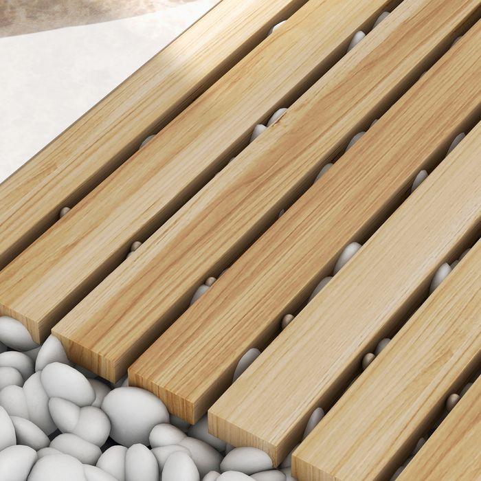 Produktbild Swisshandel24 120cm Gartenweg, Rollweg wetterfest Gartentritt Dekorative Holztritt aus Tannenholz, Natur (1 x)