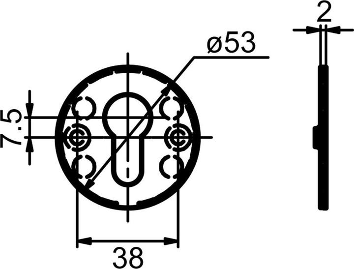 Produktbild Glutz Piatto Schlüsselrosette 51031 innen (Türrosette)