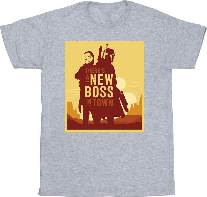 Star Wars The Book Of Boba Fett New Boss Sun Silhouette TShirt (3XL)
