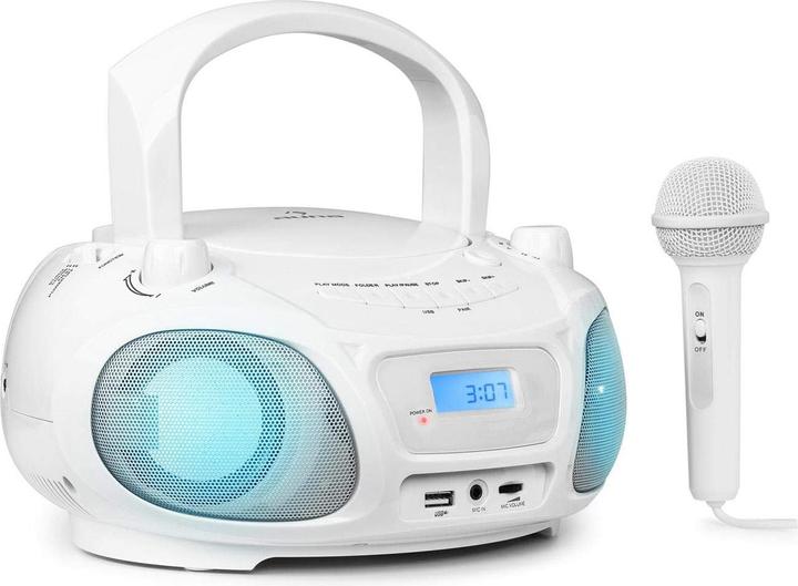 Image du produit Auna Lecteur CD, 2 haut-parleurs de 1,5 W Blanc