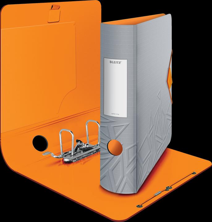 Leitz Ordner Active Urban Chic, 180 Grad, 82 mm, stone DIN A4, abgerundeter Rücken, aus Polyfoam, Du (A4, 82 mm, 1 Stück)