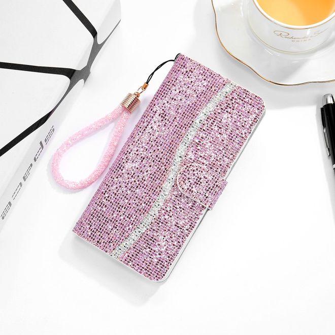 Immagine prodotto MU Style Copertina in pelle glitterata con strisce (Apple iPhone SE (terza generazione), Apple iPhone SE (seconda generazione), Apple iPhone 8, Apple iPhone 7)