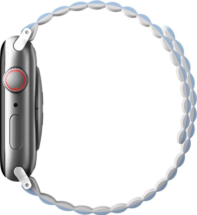 Actual product image Uniq pasek Revix Apple Watch Series 1/2/3/4/5/6/7/8/SE/SE2 38/40/41mm. Reversible Magnetic biały-nie (Silicone, Stainless steel)