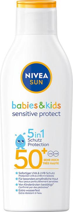 NIVEA Sun Babies & Kids Sensitive Protect Lotion (Sonnenlotion, SPF 50, 200 ml, 236 g)