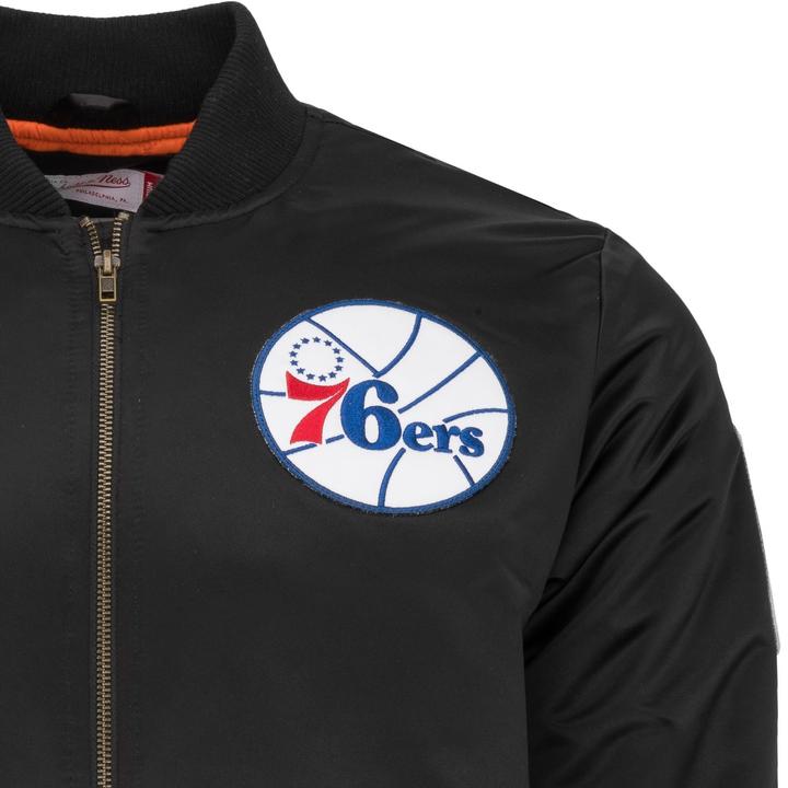 Produktbild Mitchell & Ness M&N Satin Bomber Jacke - PATCHES Philadelphia 76ers - M (M)