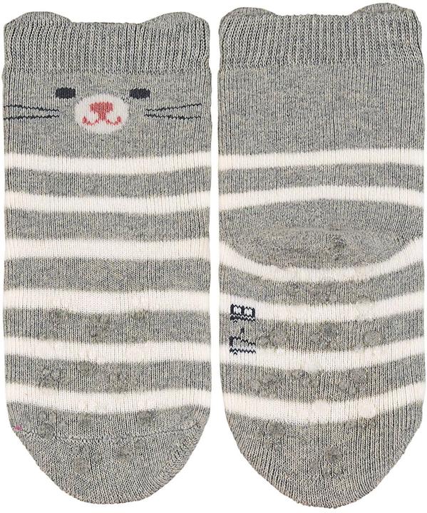 Produktbild Sterntaler Antirutsch-Socken 2er Set Katze Hellgrau Melange Gr. 17-18 (2er Pack, 17 - 18)