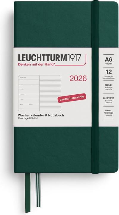 Leuchtturm1917 Leuchtturm 1w/S Pocket Hc F.Green (A6, Deutsch)