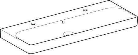 Produktbild Geberit Doppelwaschtisch Smyle Square 120 cm wei mit 2 Hahnlchern 500253011 (480 mm, 1200 mm)