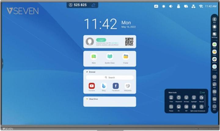Actual product image V7 190.50cm (75") PRO IFP ANDROID 11 DISPLAY 4K 8GB RAM 64GB ROM WIFI WALL MT (IFP7502-PRO) (3840 x 2160 Pixels, 75")