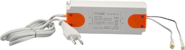 Actual product image Isoled LED transformer MiniAMP 12V/DC, 0-50W, 120cm cable with blade terminal, secondary 2 female sockets
