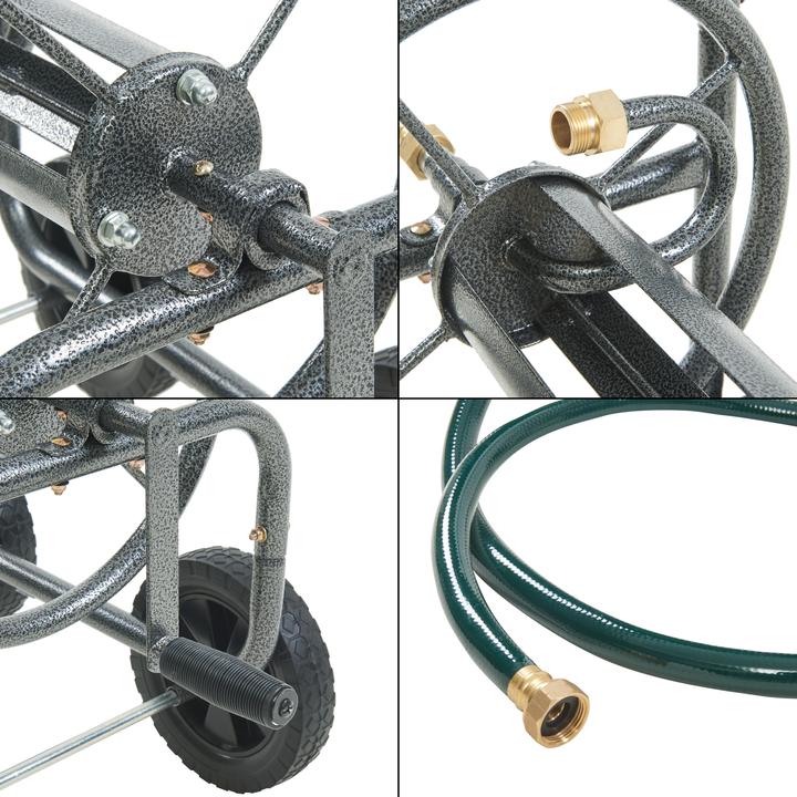 Produktbild Pro-Tec Schlauchwagen Gelibolu für 3/4 Zoll Schlauch max. 65 m Grau (1.50 m)