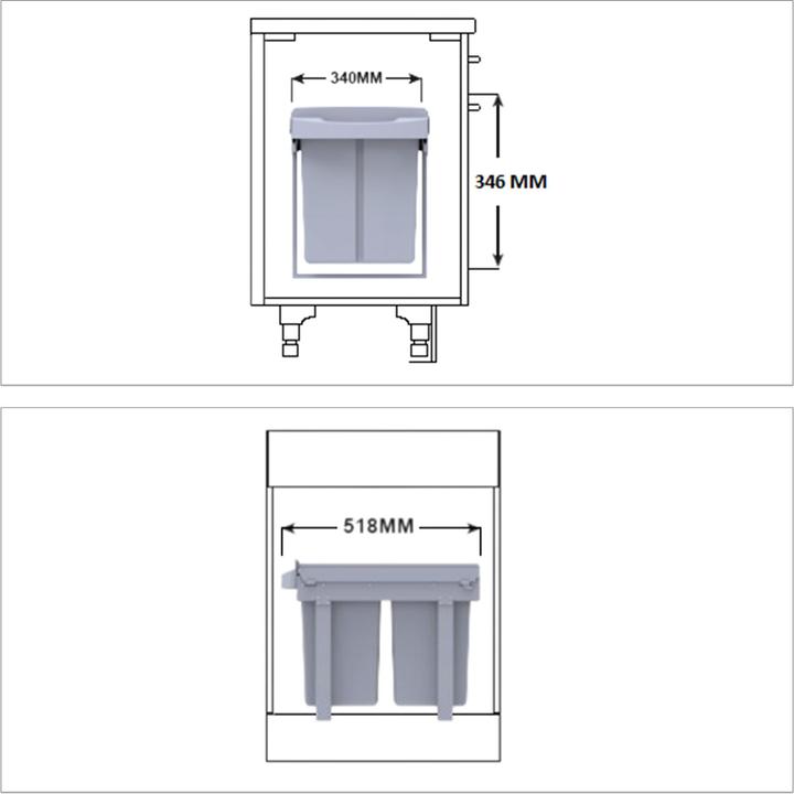 Actual product image Relaxdays Recessed trash can L (15 l)
