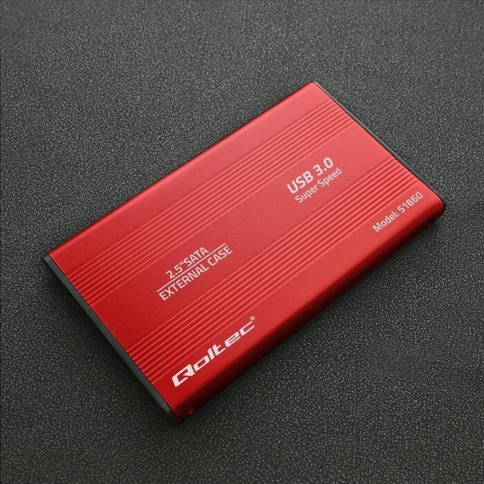 Produktbild Qoltec External Hard Drive Case HDD/SSD 2.5" SATA3 USB 3.0 Raudona (2.5")