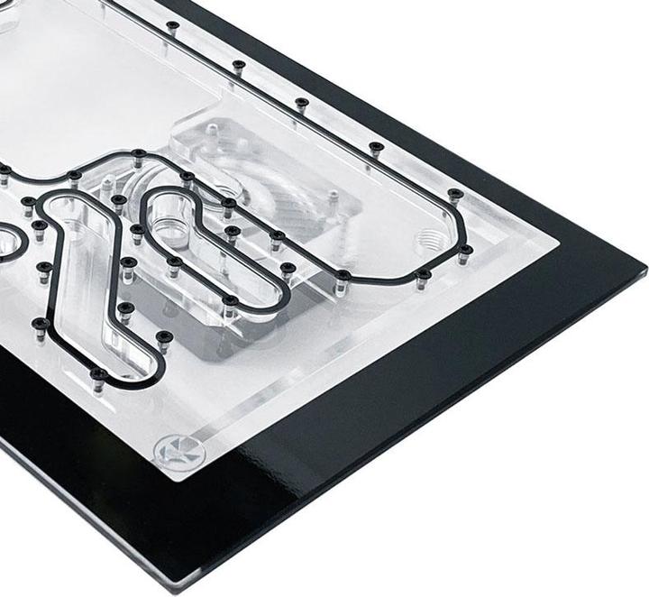 Image du produit Stealkey Customs Lian Li O11D Mini Front MK2 D5 Distroplate - Acrylique - Noir