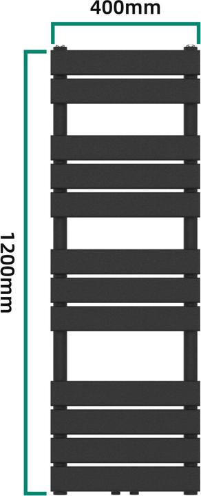 Produktbild Neu.Haus Handtuchheizkörper Voss Schwarz 120x40cm Lamellen (528 W)