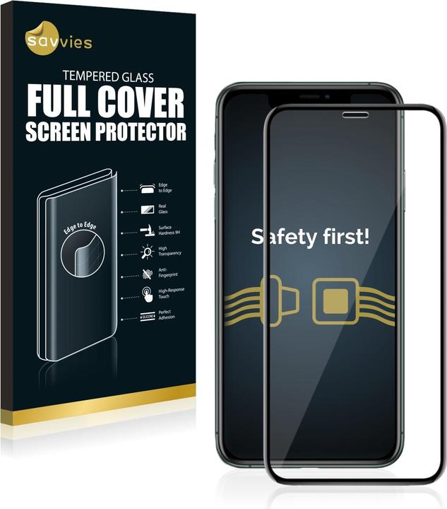 Actual product image Savvies Full-screen armoured glass screen protector (1 Piece, Apple iPhone 11)