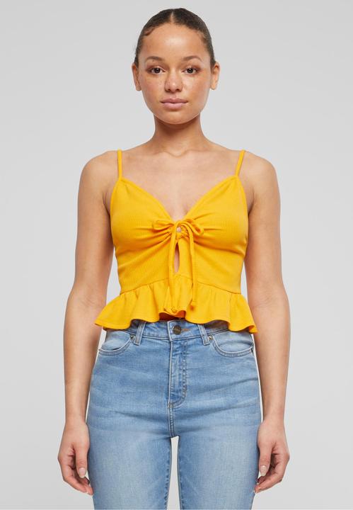 Immagine prodotto Urban Classics Top con volant in piqué Waffle da donna - 137877 (4XL)