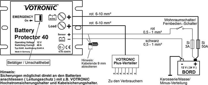 Actual product image Votronic 6073 Battery Protector 40A 24V Motor battery monitor