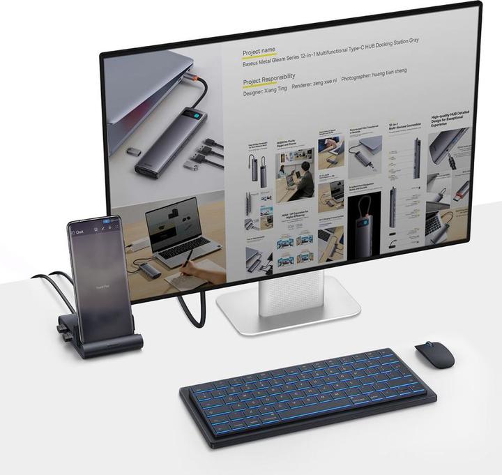 Produktbild Baseus Mate Docking Type-C Mobile Phone Intelligent HUB Docking Station Pro Black (USB-C)