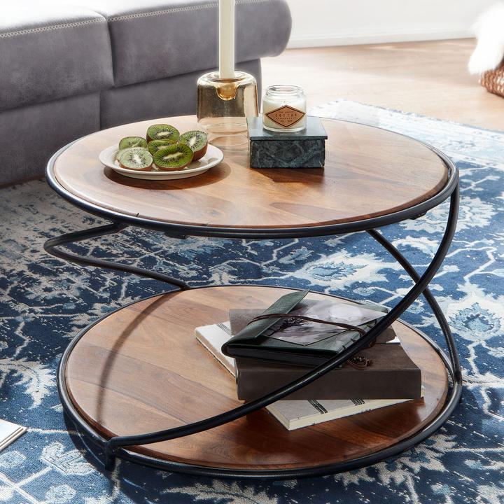 Produktbild FineBuy Couchtisch Sheesham Braun (58 x 58 x 35 cm)