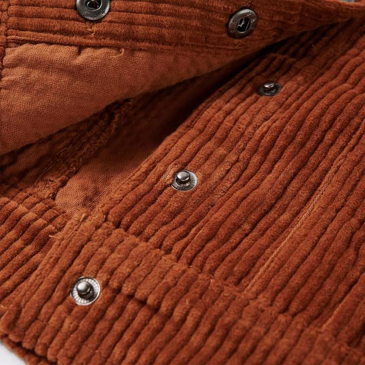 Actual product image VidaXL Children's jacket corduroy cognac 140,Outer material: corduroy (100 (140)