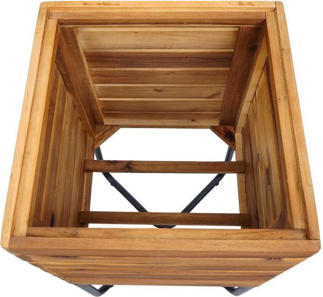 Image du produit Mendler Jardinière HWC-L25, carrée 60x33x33cm Outdoor acier acacia, marron (33 cm)