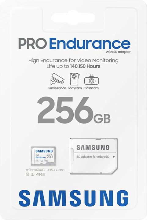 Actual product image Samsung PRO Endurance (256 GB, microSDXC, U3, UHS-I)