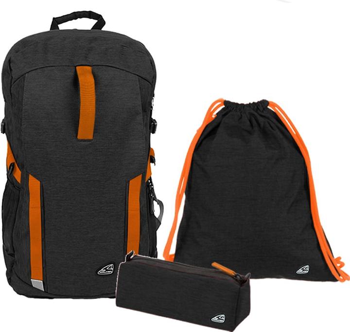 Walker School backpack synthetic fibre black/orange