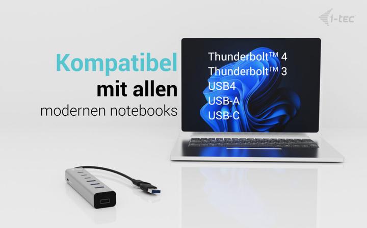 Immagine prodotto i-tec Cahubmetal7 (USB-C, USB-A, 7 Porti)