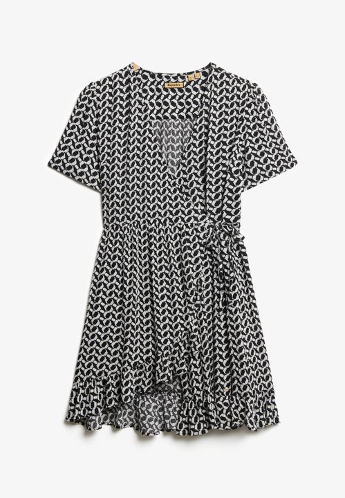 Image du produit Superdry Robe portefeuille courte imprimée à manches courtes (10)
