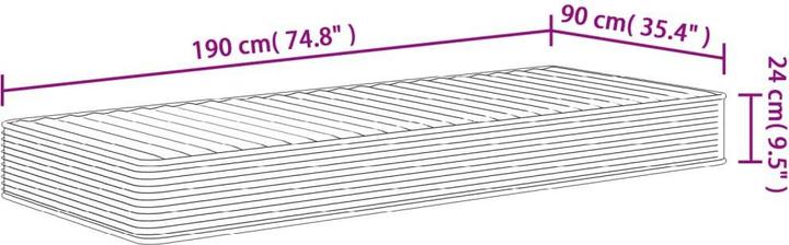 Actual product image VidaXL Isaiah (90 x 190 cm, Foam core)