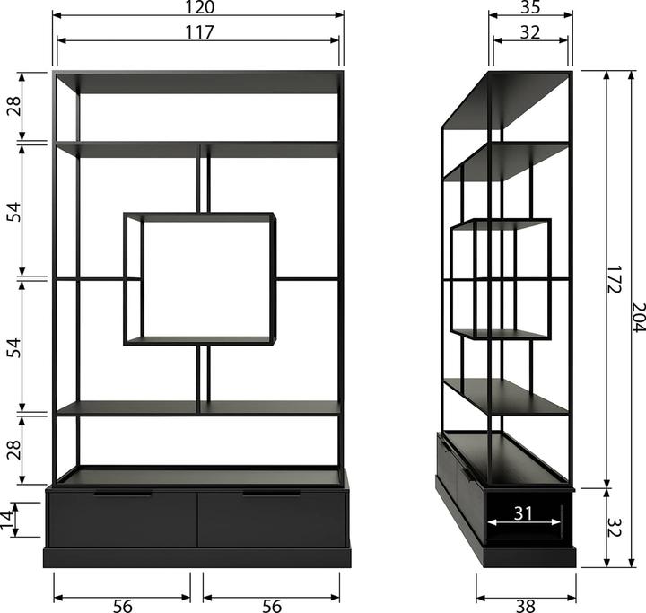 Produktbild Woood Fons (126 x 38 x 204 cm)