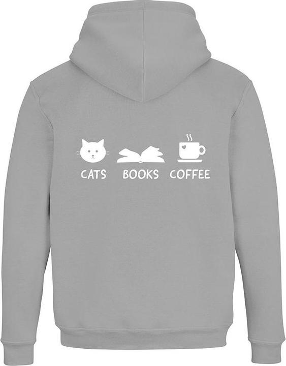 Immagine prodotto Schwesternuhr Felpa con cappuccio Cats Books Coffee Unisex (S)