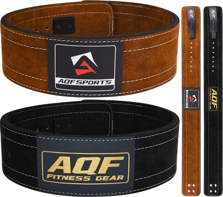 Actual product image Aqf Sports Gewichthebergürtel mit Schnellverschluss-System, 10 mm Leder