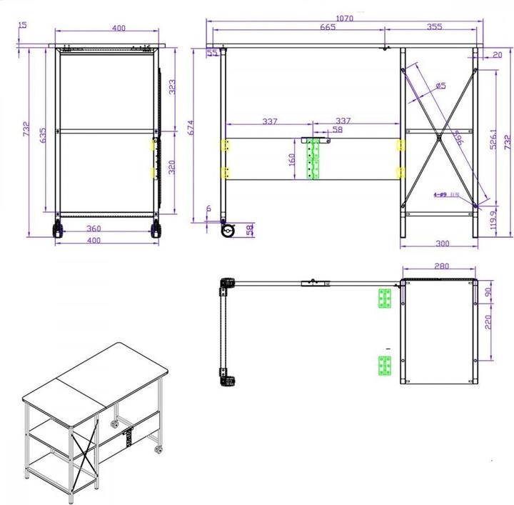 Image du produit Maclean Bureau pliant Loft Dimensions : 107x45x75cm max - 150 kg avec plateau hêtre clair MC-411 W (107 x 45 x 75 cm)