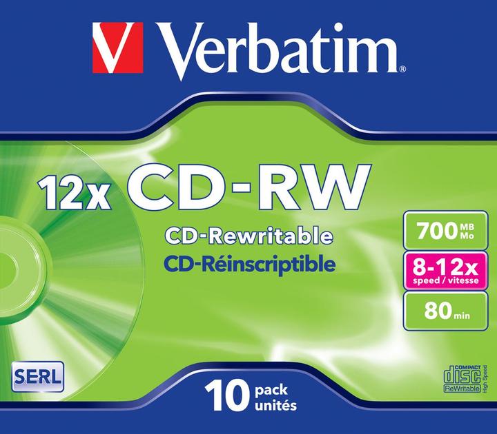 Actual product image Verbatim CD-RW, 700MB, 12x, pack of 10 (10 x)