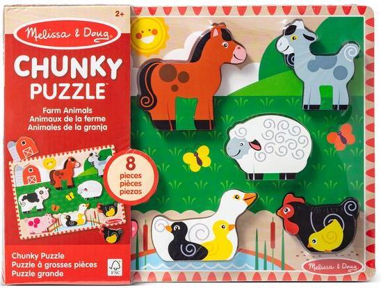 Image du produit Melissa & Doug Casse-tête MELISSA Farm Chunky Puzzle (7 pièces)