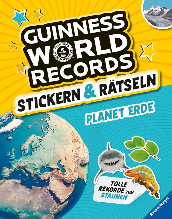 Actual product image Ravensburger Guinness World Records Stickern und Rätseln: Planet Erde (German, Eddi Eagle, Martine Richter, 2022)
